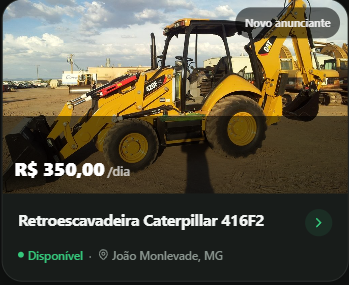 Retroescavadeira Caterpillar 416F2 — anúncio real no LocaMaq